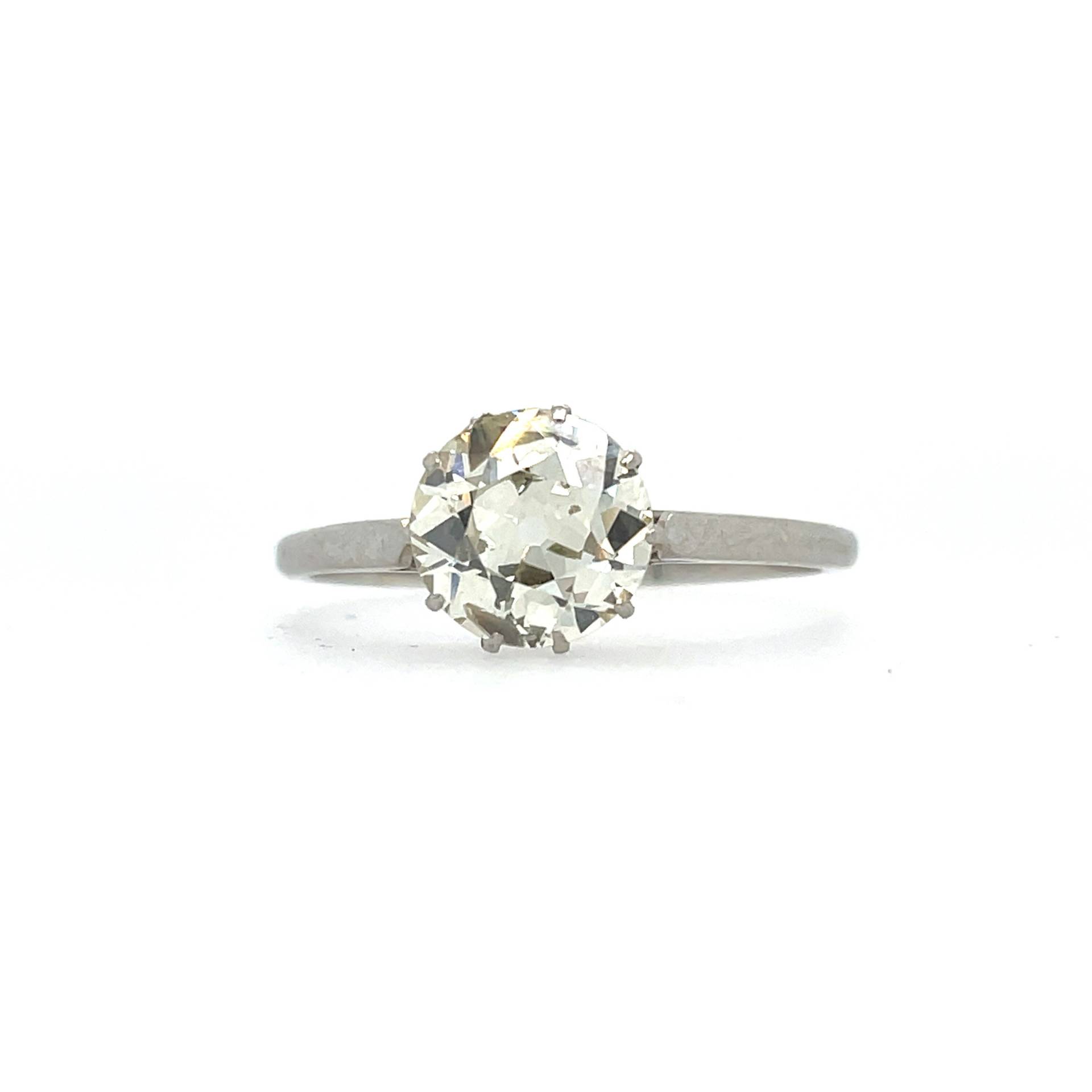 Ein Frühes 20Th Century 1.45Ct Diamant Old Cut Platin Ring von mitaineshop