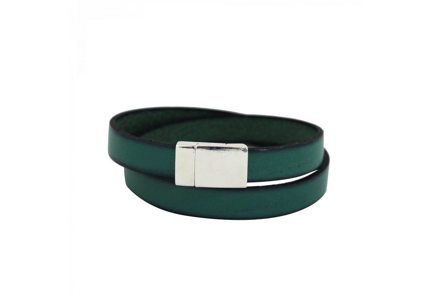 mitienda Armband Lederarmband türkis, Magnetverschluss silber von mitienda