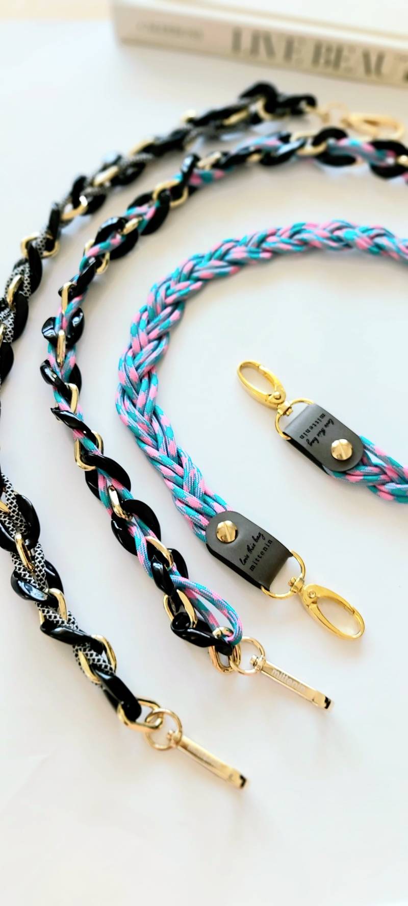 Einzigartige Chunkychain & Bagstrap Als Taschenktette/ Handykette/Brillenkette -Ca 60 cm von mittenin