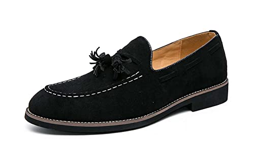 Herren Oxford Leder Anzugschuhe Echtes Leder Schuhe Komfort Loafer, Schwarz, 42.5 EU von mitvr