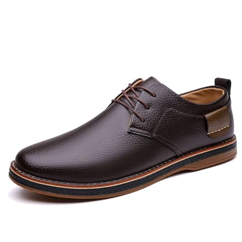Herren Oxford Schuhe Casual Leder Kleid Schuhe Atmungsaktive Schnürschuhe für Business Büro Wear, Braun, 41.5 EU Herren Oxford Schuhe Casual Leder Kleid Schuhe Atmungsaktive Schnürschuhe für Business Büro Wear, Braun, 41.5 EU von mitvr