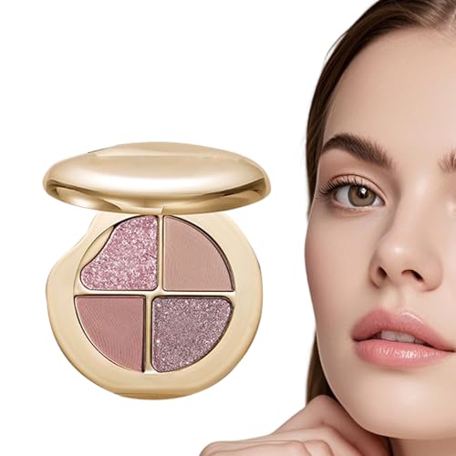 Make-up-Lidschattenpalette-4-in-1 Shimmer Highlighter und Blush | Langlebige Mehrzweck-Gesichtspalette für Mädchen, reife, ältere Frauen, täglich und Reisen von mivceklw