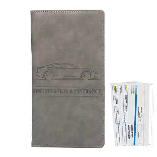 Vehicle License Document Case, Document Card Wallet, PU Leather Organizer Case, Drivers License Wallet with Slim, and Lightweight Design for Drivers License, Business Cards, and Receipts, grau, Vehicle License Document Case, Document Card Wallet, PU Leather Organizer Case, Drivers License Wallet with Slim, and Lightweight Design for Drivers License, Business Cards, and Receipts, grau, von mivceklw