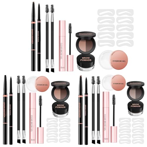 mivceklw Augenbrauen-Set, wasserfest, Augenbrauenpuder, leicht, doppelseitig verwendbar, langanhaltendes Make-up für Mädchen, Routine und für die tägliche Arbeit, 1 Set von mivceklw