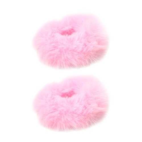 mivceklw Elastische flauschige Haargummis, künstliche Kaninchenfell-Haargummis, Pferdeschwanzhalter-Haarschmuck für Frauen Mädchen (2 Stück der gleichen Farbe) von mivceklw