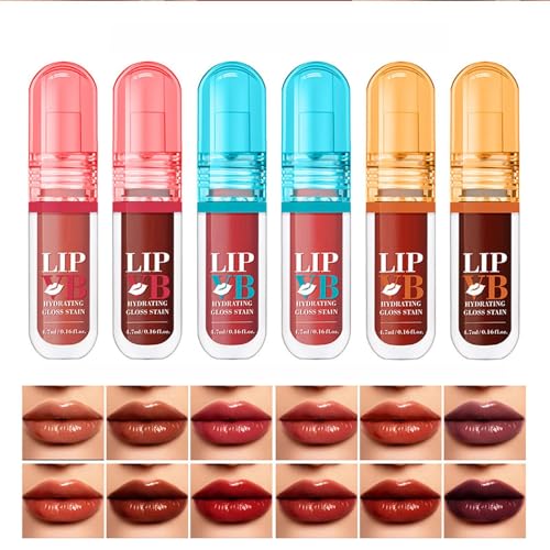 mivceklw Lip Gloss Set, Glossy, 6-teiliges Pflegeset mit Gentle Lipstick, natürlicher Balm Shine für Frauen, Anfänger und Profis im täglichen Gebrauch, 4,7 ml mivceklw Lip Gloss Set, Glossy, 6-teiliges Pflegeset mit Gentle Lipstick, natürlicher Balm Shine für Frauen, Anfänger und Profis im täglichen Gebrauch, 4,7 ml von mivceklw