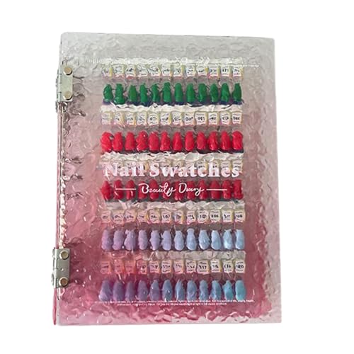 mivceklw Nail Book, Acryl Nail Gel Polish Display Binder, Magnetic Practice Stand with Tips Holder, Compact Storage Organizer for Salon Sample Preview Shelf Design Showing von mivceklw