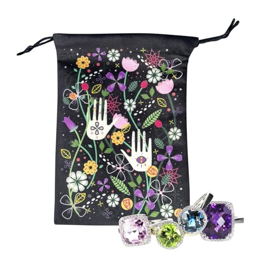 mivceklw Tarottaschen mit Kordelzug | Stofftasche für Wahrsagenkarten | Weiche Schutzhülle für Oracle-Karten für Magierbegeisterte, 75 cm, Se référer au descriptif von mivceklw