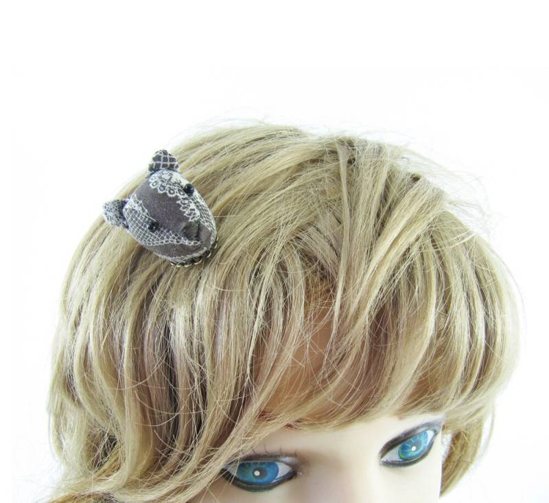 Bär Haarspange-Brom Lace Print von miwary