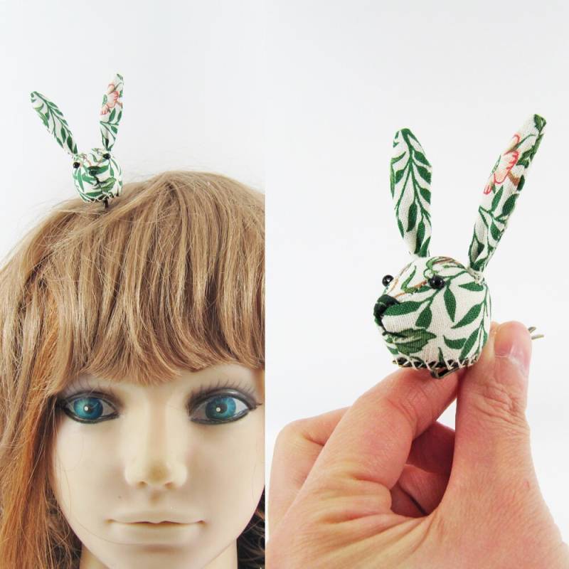 Made-To-Order | 1 - 2 Wochen- Bunny Hair Clip-Williammorris Leaves Made-To-Order | 1 - 2 Wochen- Bunny Hair Clip-Williammorris Leaves von miwary