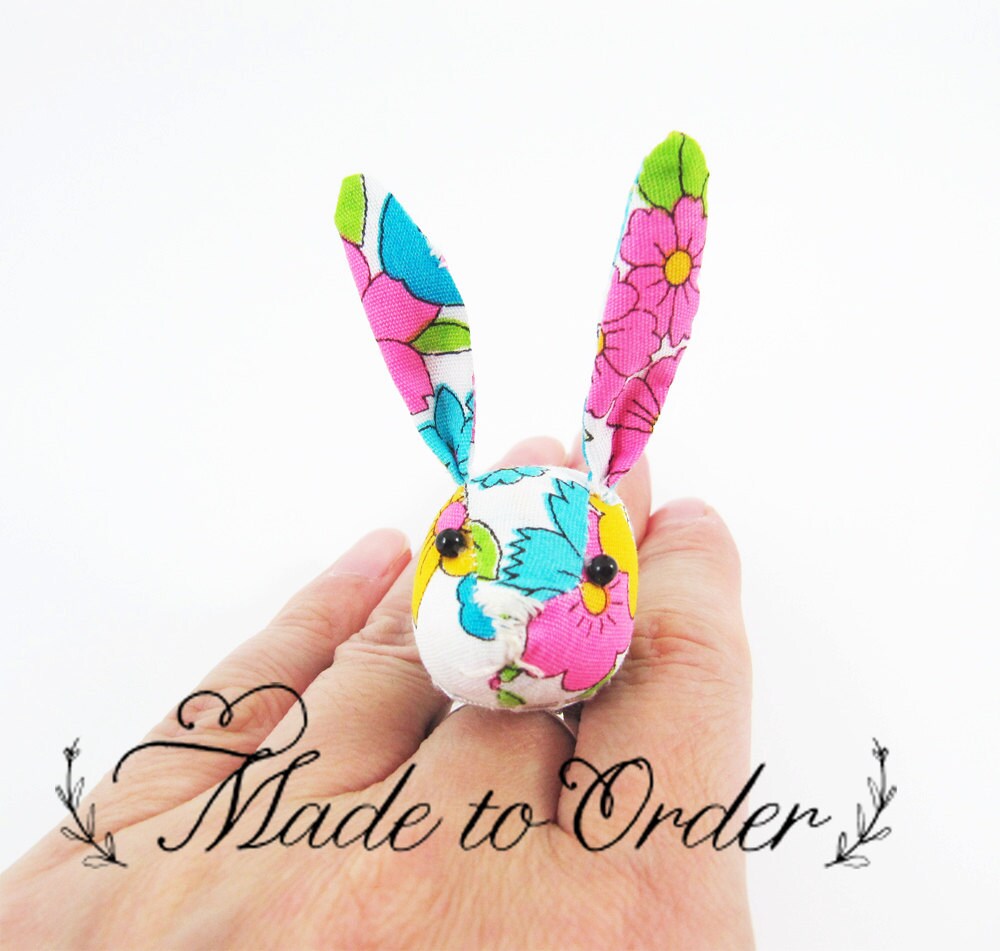 Made-To-Order | 1 - 2 Wochen- Häschen Verstellbarer Ring- Retro Floral Made-To-Order | 1 - 2 Wochen- Häschen Verstellbarer Ring- Retro Floral von miwary