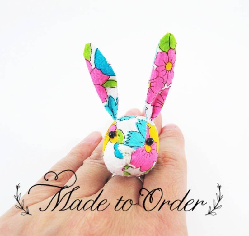 Made-To-Order | 1 - 2 Wochen- Häschen Verstellbarer Ring- Retro Floral Made-To-Order | 1 - 2 Wochen- Häschen Verstellbarer Ring- Retro Floral von miwary