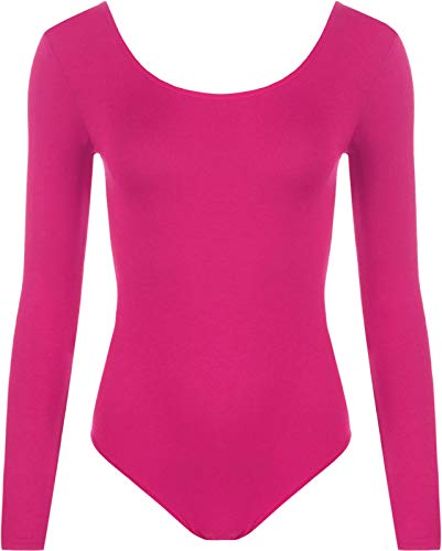 mix_lot Damen Sommer Langarm Stretch Body Damen Trikot Körper Top Stretch Tshirt (Rosa, S/M 36-38) von mix_lot