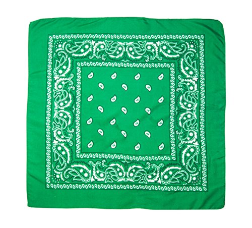 mixed24 Bandana Biker Tuch Paisleymuster Halstuch Kopftuch Nickituch 10 versch. Farben (Grasgrün) von mixed24