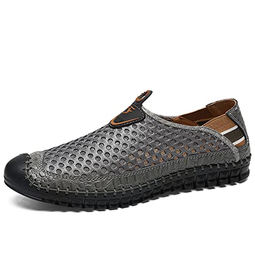 MIXSNOW Herren Wasserschuhe Mesh Casual Walking Schuhe Slip On Loafer, Grau 001, 42 EU von mixsnow