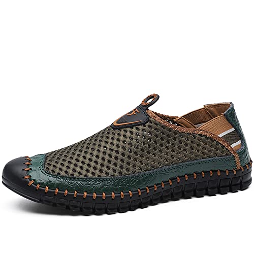 MIXSNOW Herren Wasserschuhe Mesh Casual Walking Schuhe Slip On Loafer, Grün 001, 42.5 EU von mixsnow