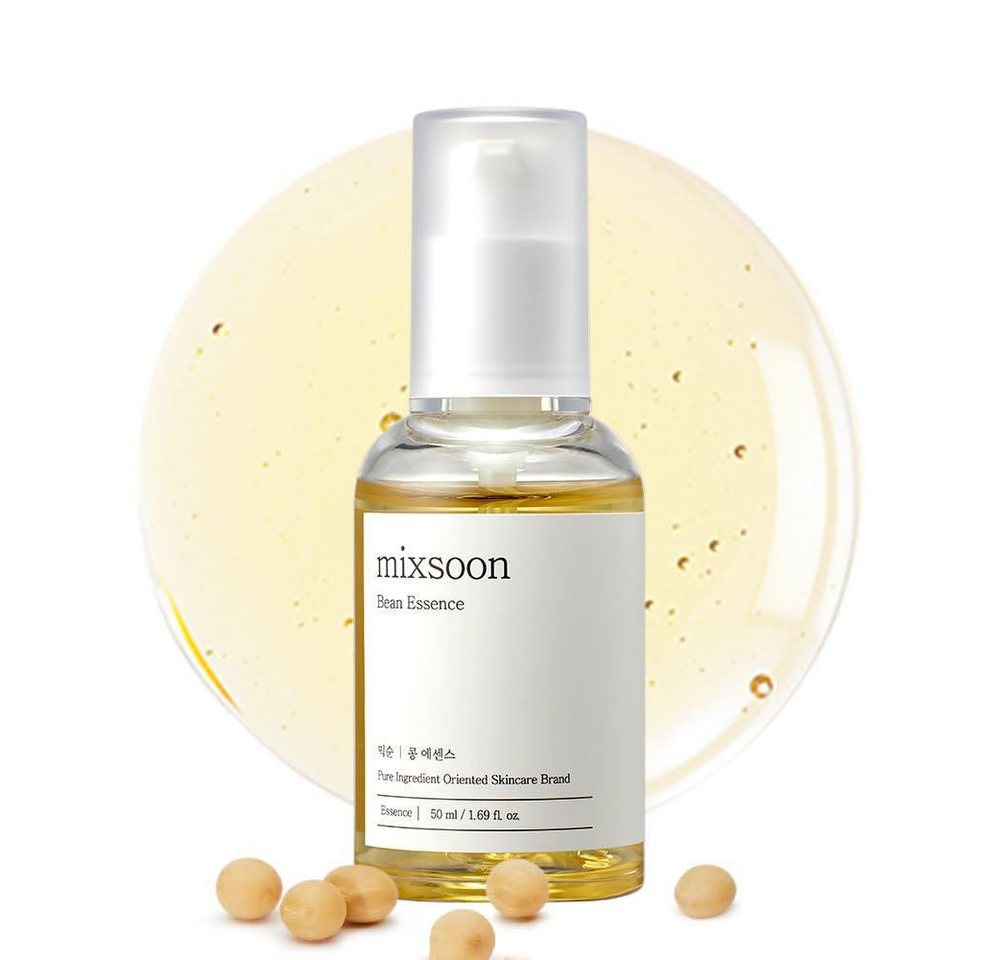 mixsoon Gesichtsserum Bean Essence 50ml Serum - Feuchtigkeitsspendend - Essenz-Serum für natürliche Haut, 50 ml, 1-tlg., - Fermentierte Hautessenz für strahlende Pflege von mixsoon