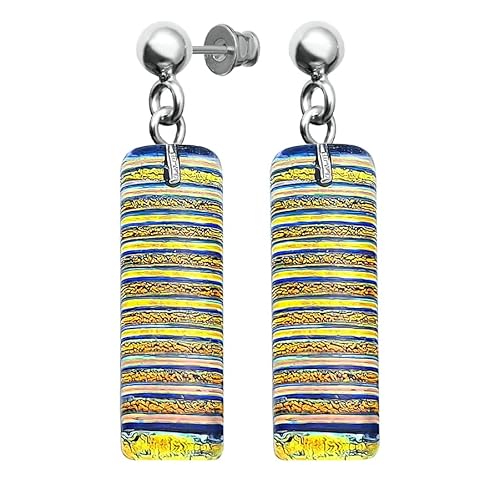 miyou Damen Ohrringe Silber 925 - Ohrstecker Silber aus Venezianisches Murano Glas - Ohringe mit einem Zertifikat - Earrings for Women - Damenohrringe - Ohrring - Originalität Bestätigt von miyou