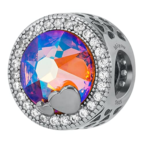 Charm Anhänger aus Kristall mit 925er Silber – Bettelarmband Anhänger - Perfekt für modulare Armbänder - Warmer Regenbogen Charm Anhänger aus Kristall mit 925er Silber – Bettelarmband Anhänger - Perfekt für modulare Armbänder - Warmer Regenbogen von miyou