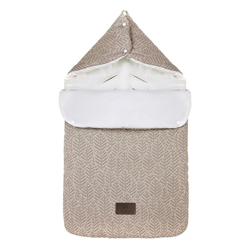 my junior® atmungsaktiver Schlafsack Baby 5in1 | Ganzjahres Fußsack | Babyschlafsack | Sitzauflage im Kinderwagen | Einschlagdecke Babyschale | Nestchen | 75x40cm - Sandy Leaf von mj my junior