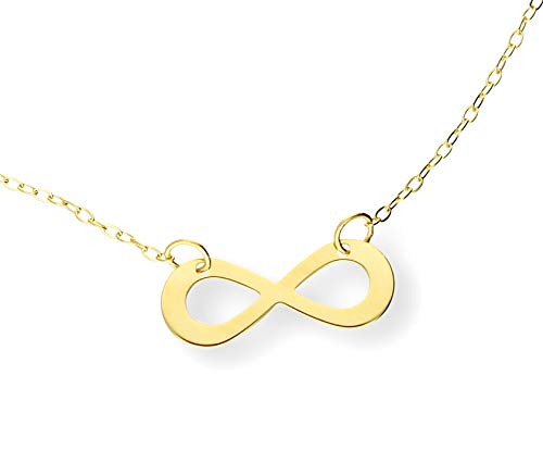 Echte 585 Gold Kette/COLLIER Infinity Symbol Liebe Unendlichkeit Gelbgold 45cm von mk-silber