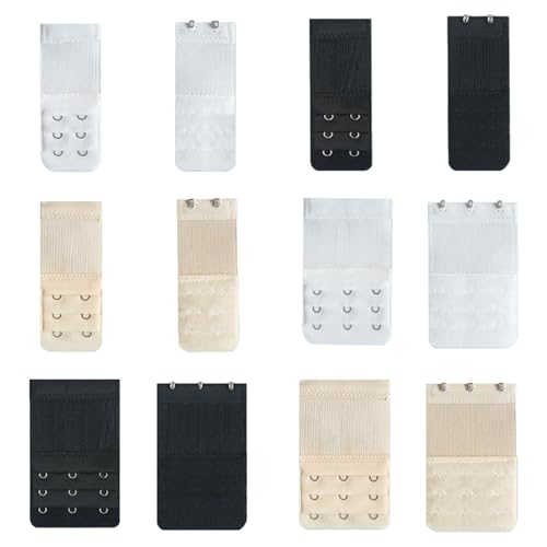 mkemka 12 Stück BH Verlängerung Stretch BH Verschluss BH Erweiterung 2 Haken Verlängerung Bra Extender für Elastisches,BH Zubehör von mkemka