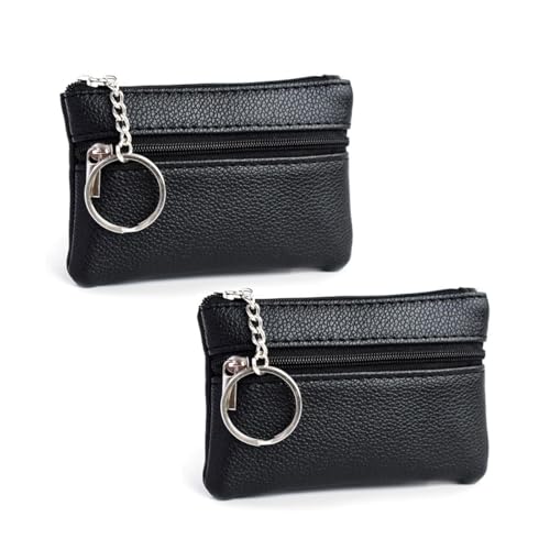 mkemka 2 Stück Schlüsseltasche Mini Geldbörse schlüsselmäppchen Und Wasserbeständigkeit Damen Und Herren Schlüsseletuis 12,5 x 8,5 cm Aus Pu Leder Autoschlüssel von mkemka