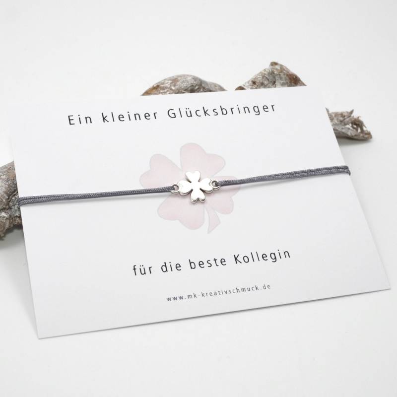 Glücksbringer Kollegin - Armband Mit Karte Geschenk Arbeitskollegin Glücksklee Lieblingskollegin Abschied Geburtstag von mkkreativschmuck
