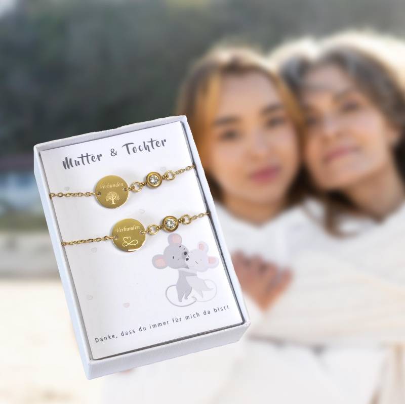Mutter Tochter/Töchter Armband Set Mit Geburtsstein - Personalisiertes Geschenk Geburtstagsgeschenk Glücksbringer Mama Und Kinder von mkkreativschmuck
