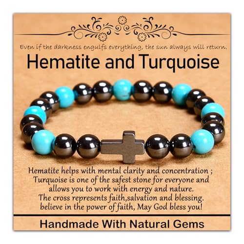 6 mm natürliches Heilstein-Armband, Yoga, Stretch, elastisches Armband, Stressabbau, Kristallschmuck für Männer und Frauen (6 mm Glaube) von mkslksbhnxl