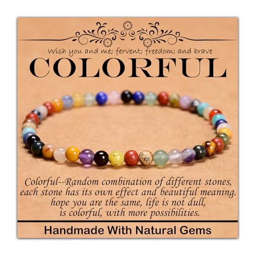 Armband mit natürlichem Heilstein, Yoga, Stretch, elastisches Armband, Stressabbau, Kristallschmuck für Männer und Frauen, 6 mm, bunt, 6 mm Armband mit natürlichem Heilstein, Yoga, Stretch, elastisches Armband, Stressabbau, Kristallschmuck für Männer und Frauen, 6 mm, bunt, 6 mm von mkslksbhnxl