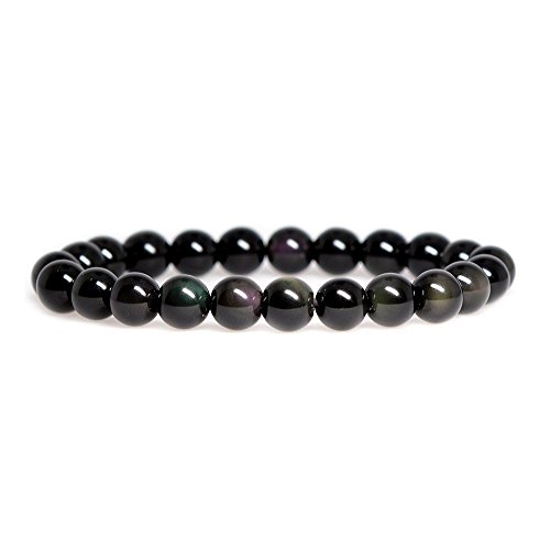 Edelstein-Armband, 6 mm, runde Perlen, dehnbar, 17,8 cm, Unisex von mkslksbhnxl