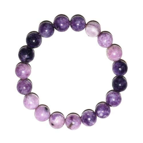 Lepidolith-Kristall-Armband für Damen und Herren, 10 mm, natürlicher, verstellbarer Lithium-Violett-Kristallschmuck, Angstabbau und Stress, emotionales Gleichgewicht, passend für Handgelenke von 17,8 Lepidolith-Kristall-Armband für Damen und Herren, 10 mm, natürlicher, verstellbarer Lithium-Violett-Kristallschmuck, Angstabbau und Stress, emotionales Gleichgewicht, passend für Handgelenke von 17,8 von mkslksbhnxl