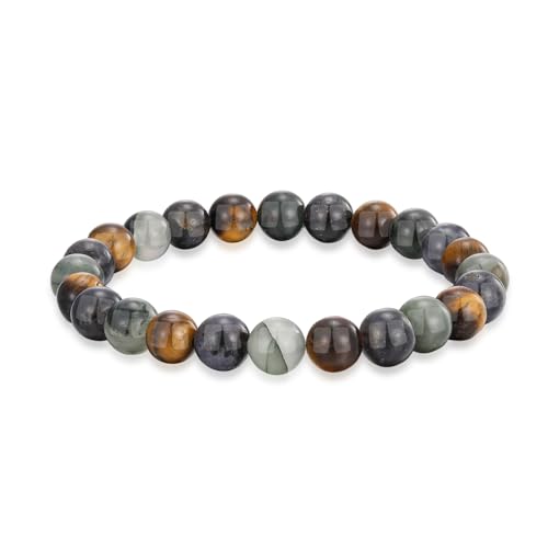 mkslksbhnxl Armband mit 3 Schutzelementen – 8 mm Perlenarmband für Damen und Herren – Natursteine aus Tigerauge, Blutstein, Iolith – Kristallarmbänder für emotionales und körperliches Gleichgewicht mkslksbhnxl Armband mit 3 Schutzelementen – 8 mm Perlenarmband für Damen und Herren – Natursteine aus Tigerauge, Blutstein, Iolith – Kristallarmbänder für emotionales und körperliches Gleichgewicht von mkslksbhnxl