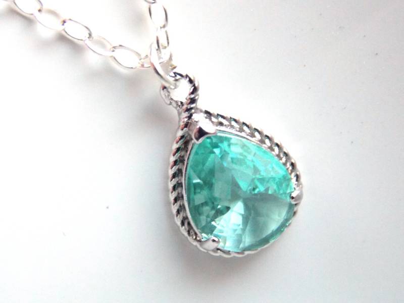 Aqua Halskette, Glas Sterling Silber, Erinite, Weich Grün, Blau, Hochzeit, Brautjungfer Braut Geschenke Aqua Halskette, Glas Sterling Silber, Erinite, Weich Grün, Blau, Hochzeit, Brautjungfer Braut Geschenke von mlejewelry