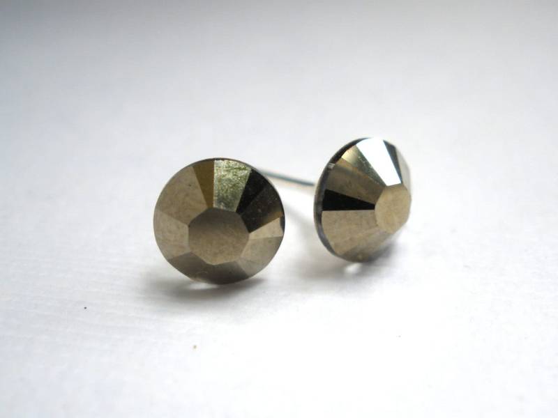 Gold Ohrstecker, Kristall Ohrringe, Metallic Light Swarovski Kristall, Bronze Brautjungfern Geschenke, Post, Ohrringe Gold Ohrstecker, Kristall Ohrringe, Metallic Light Swarovski Kristall, Bronze Brautjungfern Geschenke, Post, Ohrringe von mlejewelry