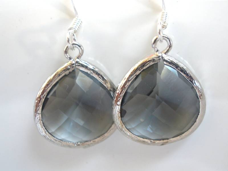 Graue Ohrringe, Graue Geschenk, Zinn, Baumeln, Silber Kohle, Brautjungfer Braut Ohrringe Schmuck, Geschenk Graue Ohrringe, Graue Geschenk, Zinn, Baumeln, Silber Kohle, Brautjungfer Braut Ohrringe Schmuck, Geschenk von mlejewelry