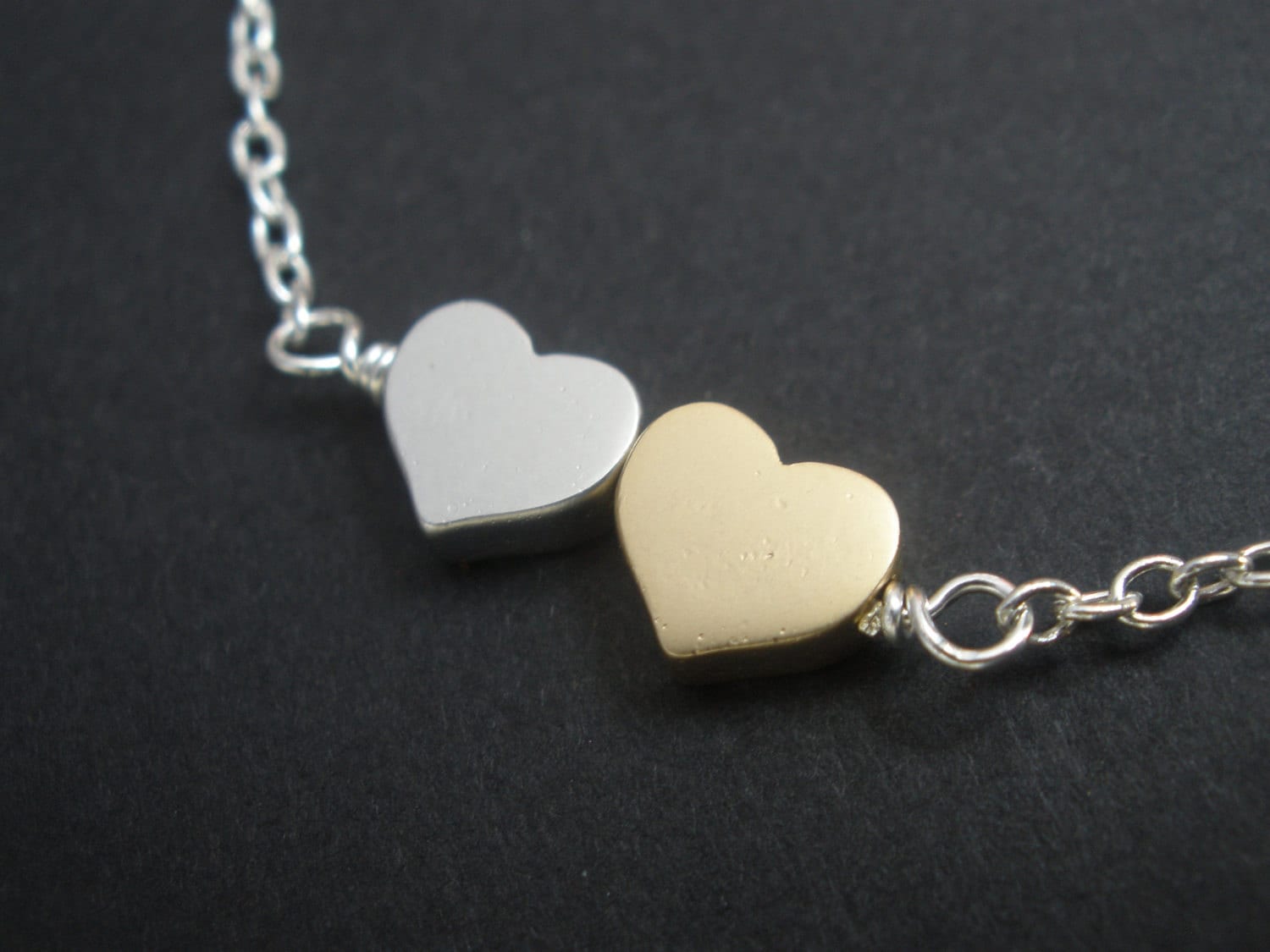 Herz-Halskette, Silber Gold Herz Halskette, Anhänger Herz, Kleines Und Zierliche Halskette Brautjungfer Geschenke Herz-Halskette, Silber Gold Herz Halskette, Anhänger Herz, Kleines Und Zierliche Halskette Brautjungfer Geschenke von mlejewelry