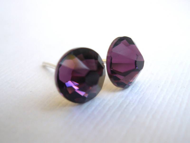 Lila Ohrringe, Swarovski Kristall Ohrstecker, Amethyst Kristall, Tansanit, Brautjungfern Geschenk Lila Ohrringe, Swarovski Kristall Ohrstecker, Amethyst Kristall, Tansanit, Brautjungfern Geschenk von mlejewelry