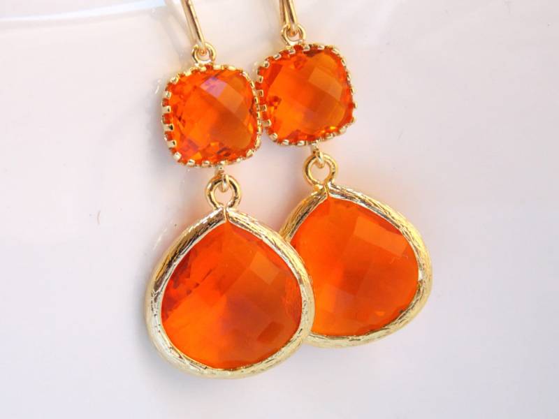 Orange Ohrringe, Glasohrringe, Mandarine, Gold Karneol, Brautjungfer Braut Ohrringe Schmuck, Geschenk Orange Ohrringe, Glasohrringe, Mandarine, Gold Karneol, Brautjungfer Braut Ohrringe Schmuck, Geschenk von mlejewelry