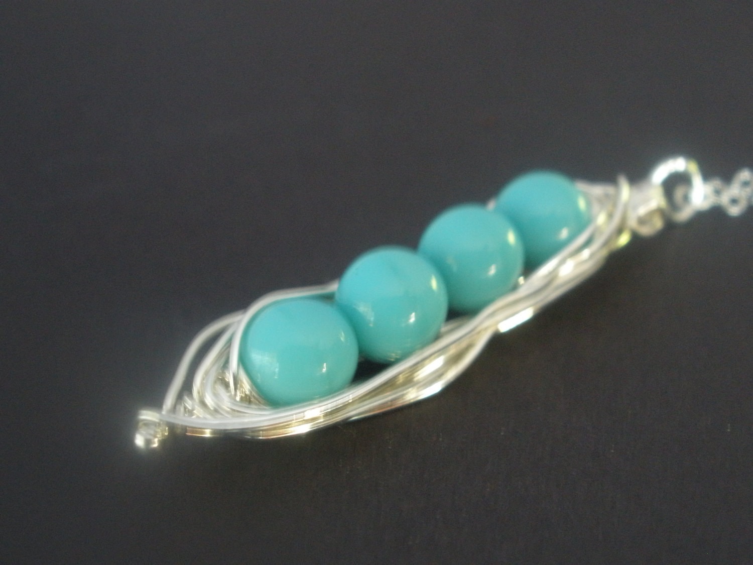 Peapod Halskette, Sterling Silber Erbsenschote, Vier Erbsen in Einer Pod-Halskette, Mutter Schmuck Peapod Halskette, Sterling Silber Erbsenschote, Vier Erbsen in Einer Pod-Halskette, Mutter Schmuck von mlejewelry