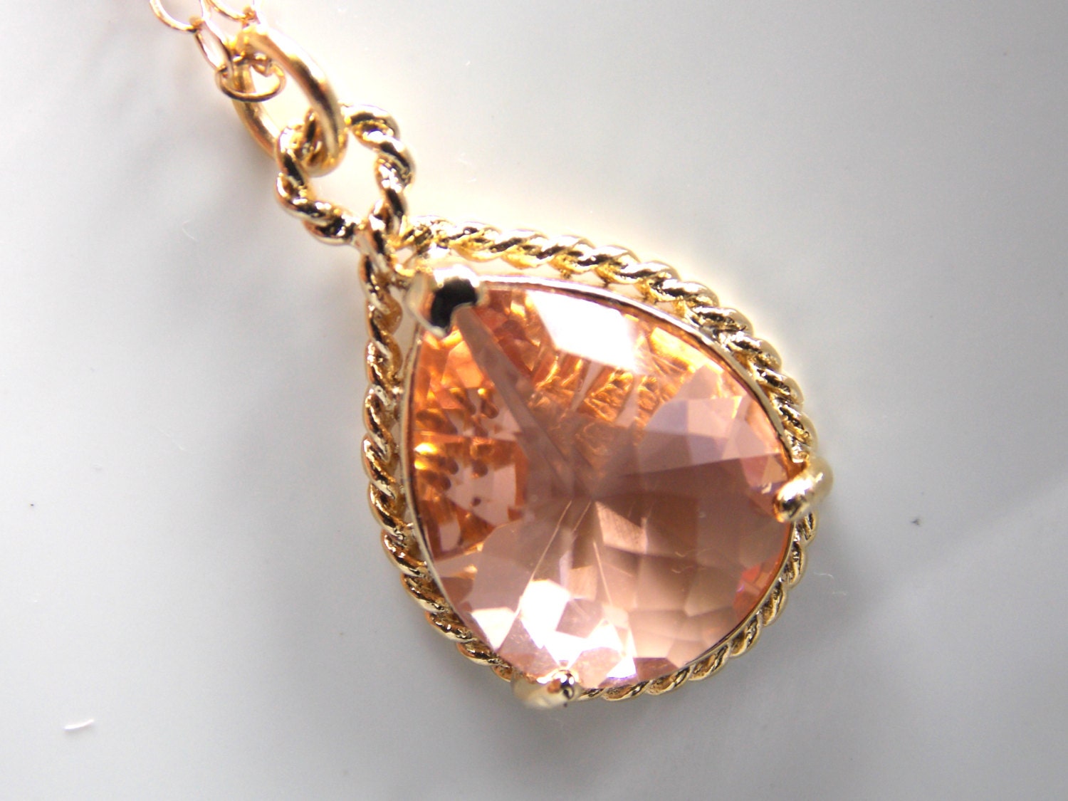 Pfirsich Halskette, Champagner Glas, Gold Gefüllt, Hochzeitsschmuck, Brautjungfer Braut Halskette Schmuck, Geschenke Pfirsich Halskette, Champagner Glas, Gold Gefüllt, Hochzeitsschmuck, Brautjungfer Braut Halskette Schmuck, Geschenke von mlejewelry