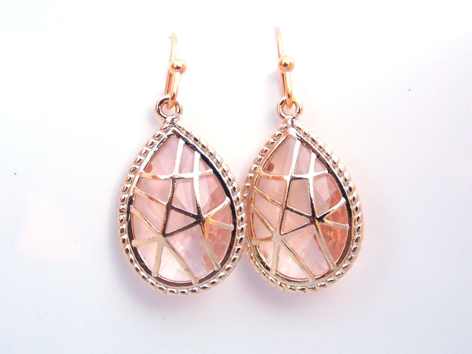 Pfirsich Ohrringe, Champagner Gold Glas, Hochzeit, Brautjungfer Braut Ohrringe Schmuck, Geschenke Pfirsich Ohrringe, Champagner Gold Glas, Hochzeit, Brautjungfer Braut Ohrringe Schmuck, Geschenke von mlejewelry