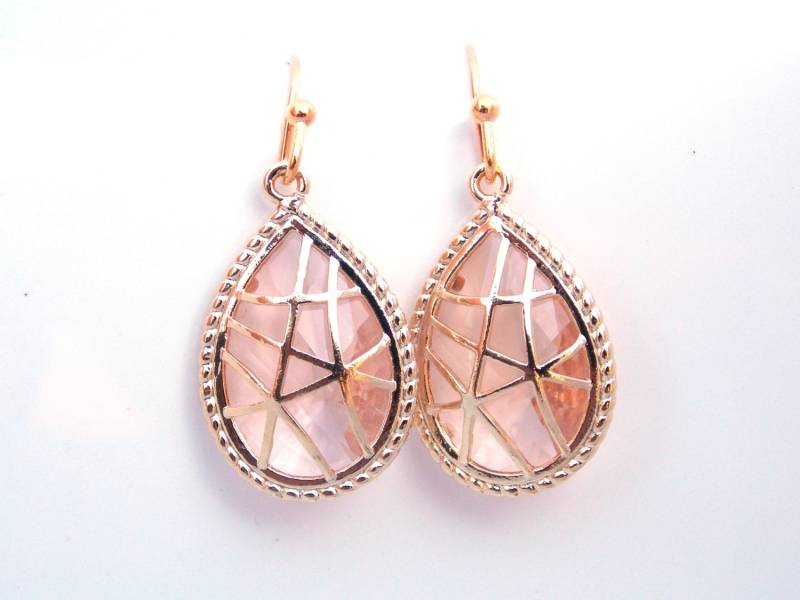 Pfirsich Ohrringe, Champagner Gold Glas, Hochzeit, Brautjungfer Braut Ohrringe Schmuck, Geschenke Pfirsich Ohrringe, Champagner Gold Glas, Hochzeit, Brautjungfer Braut Ohrringe Schmuck, Geschenke von mlejewelry