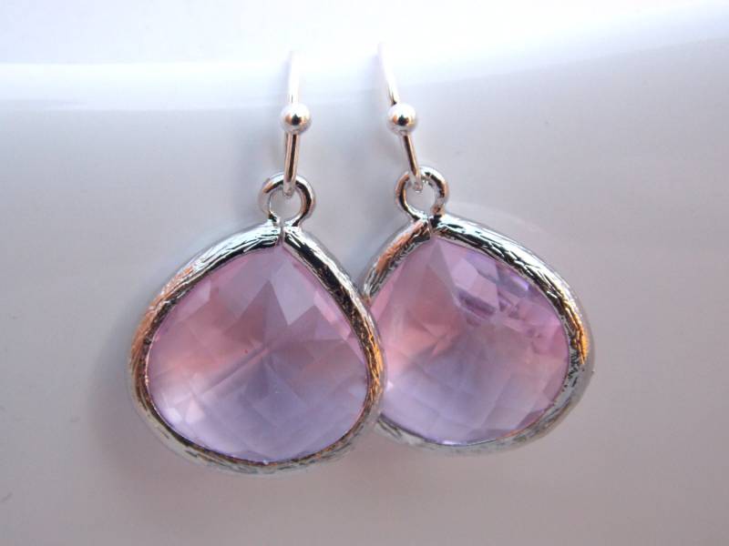 Rosa Ohrringe, Glasohrringe, Rose Silber Staubigen Rosa, Weiche Brautjungfer Braut Ohrringe Schmuck, Geschenk Rosa Ohrringe, Glasohrringe, Rose Silber Staubigen Rosa, Weiche Brautjungfer Braut Ohrringe Schmuck, Geschenk von mlejewelry