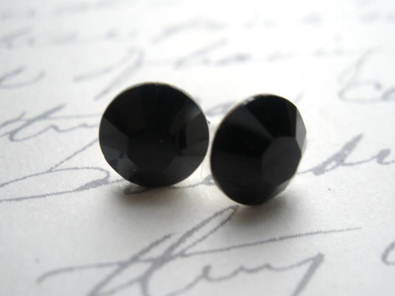 Schwarze Ohrstecker, Schwarze Kristallohrringe, Jet Black Ohrringe, Brautjungfer Swarovski-Kristall, Geschenke Schwarze Ohrstecker, Schwarze Kristallohrringe, Jet Black Ohrringe, Brautjungfer Swarovski-Kristall, Geschenke von mlejewelry