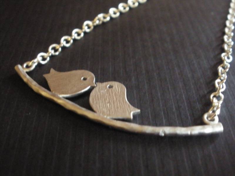 Silber Vogel Halskette, Mama Zwei Vögel Auf Zweig Geschenk, Spatz Vogel-Anhänger, Freund Halskette Silber Vogel Halskette, Mama Zwei Vögel Auf Zweig Geschenk, Spatz Vogel-Anhänger, Freund Halskette von mlejewelry