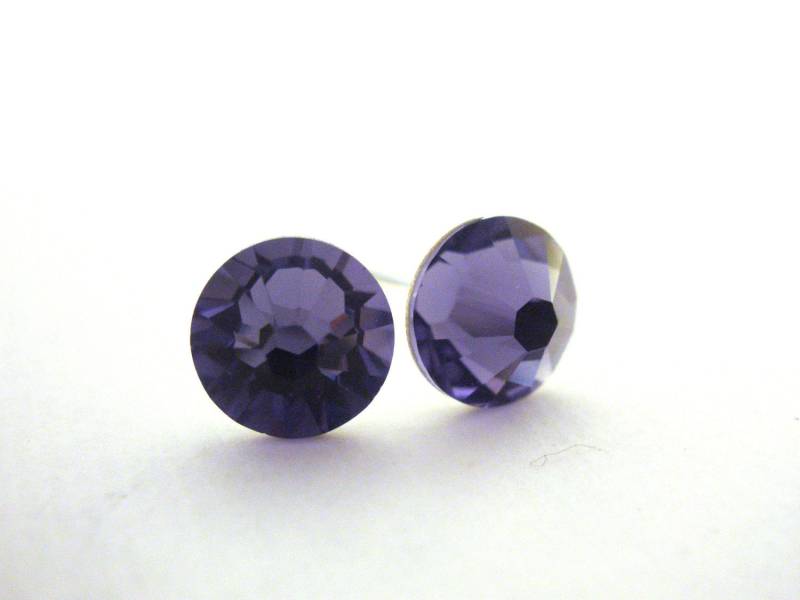 Swarovski Kristall Ohrstecker, Lila Ohrringe, Post Tanzanit, Brautjungfer Ohrringe Swarovski Kristall Ohrstecker, Lila Ohrringe, Post Tanzanit, Brautjungfer Ohrringe von mlejewelry