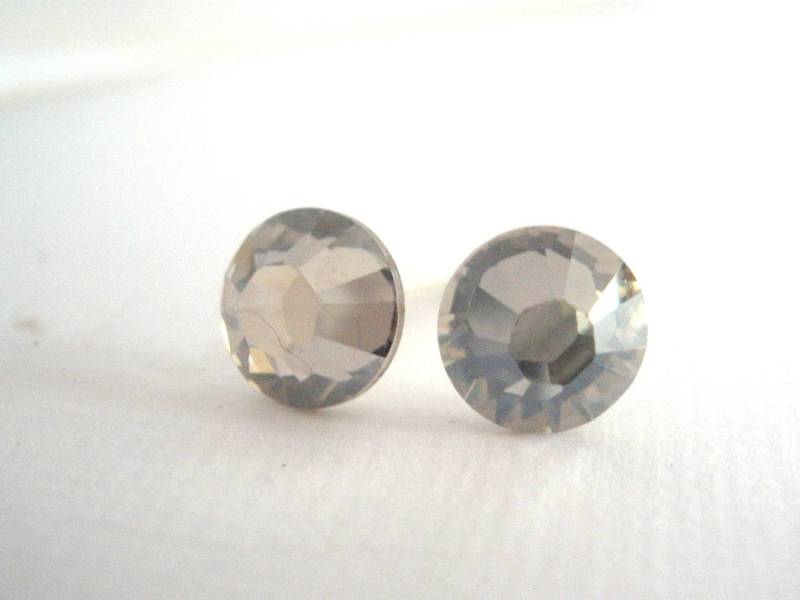 Swarovski Kristall Ohrstecker, Ohrringe, Graue Silber Brautjungfer Geschenke von mlejewelry