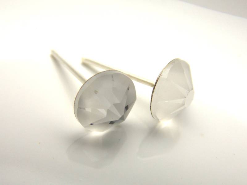 Swarovski Kristall Ohrstecker, Ohrringe, Klare Weiße Opal Post Brautjungfer Geschenke von mlejewelry